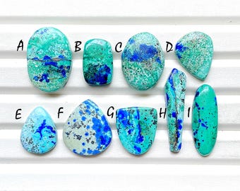 Rare Bluebird Azurite Cabochon Loose Gemstone For Jewelry Making, AAA+ Natural Bluebird Azurite Gemstone For Wire Wrap - 25551-25559