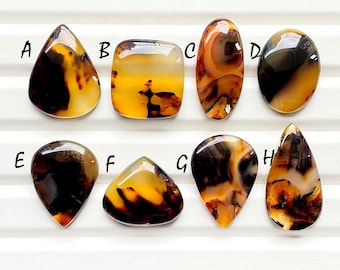 NEW Yellowstone River Montana Agate Cabochon Loose Gemstone For Jewelry Making, AAA+ Montana Agate Cabochon For Wire Wrap - 24999-25006