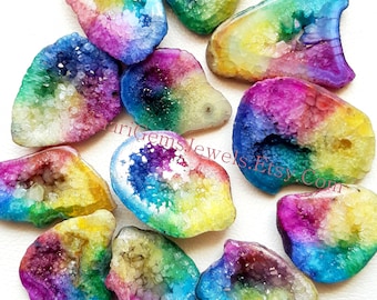 Multi Solar Quartz Geode Druzy, Solar Quartz Geode Druzy Wholesale Lot By Weight With Different Shapes And Sizes Used For Jewelry Making