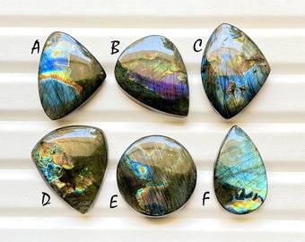 New Finland SPECTROLITE LABRADORITE Cabochon Loose Gemstone, AAA+ Spectrolite Labradorite For Handmade Jewelry and Wire Wrap - 24558-24563