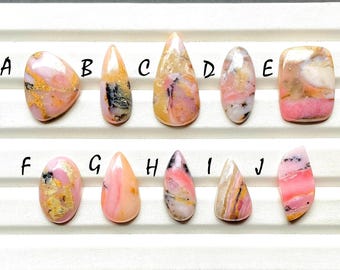 Strawberry Pink Opal Cabochon Loose Gemstone For Handmade Jewelry, AAA+ Natural Pink Opal For Jewelry Making And Wire Wrap - 31194-31203