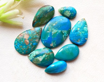 NEW Chilean Opal Cabochon Loose Gemstone 8 Pieces Lot For Jewelry Making | Size : 24-13 MM | AAA+ Natural Chilean Opal Flatback Lot  - 31743