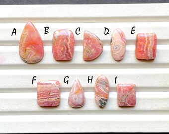 Pink RHODOCHROSITE Cabochon Loose Gemstone For Jewelry Making, AAA+ Natural Rhodochrosite Cabochon Gemstone For Wire Wrap - 32701-32709