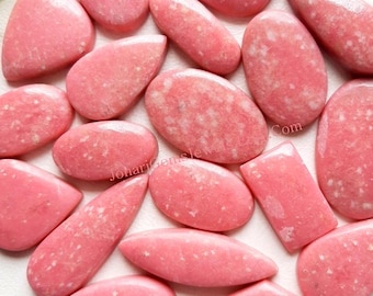 New PINK THULITE Cabochon Wholesale Lot, Natural AAA+ Pink Thulite By Weight With Different Shapes And Sizes Used For Jewelry Making