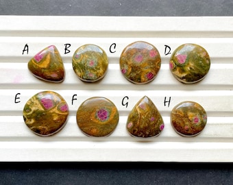 Ruby Fuchsite Cabochon Loose Gemstone For Jewelry Making, AAA+ Natural Ruby Fuchsite Gemstone Cabochon For Wire Wrap- 32617-32624