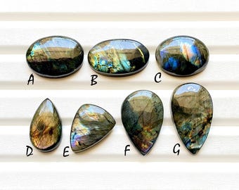 New Finland SPECTROLITE LABRADORITE Cabochon Loose Gemstone, AAA+ Spectrolite Labradorite For Handmade Jewelry and Wire Wrap - 24551-24557
