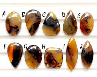 NEW Yellowstone River Montana Agate Cabochon Loose Gemstone For Jewelry Making, AAA+ Montana Agate Cabochon For Wire Wrap - 25023-25032