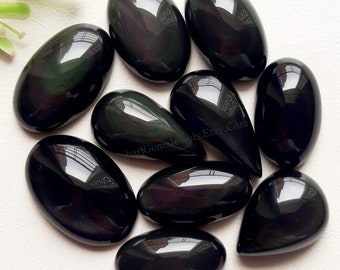 RAINBOW OBSIDIAN Cabochon Wholesale Lot By Weight With Different Shapes And Sizes Used For Jewelry Making And Wire Wrapping
