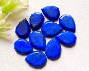 Lapis Lazuli Fancy Cut Pear Shape With Flat Back Gemstone 10 Pieces Lot | Size : 10X14 MM | AAA+ Lapis Lazuli Used For Jewelry Making