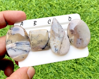 Winter Vein Dendritic Agate Cabochons, AAA+ Natural Scenic Dendritic Agate Stone, Tree Pattern Gemstone, Artisan Jewelry Supply -35619-35622