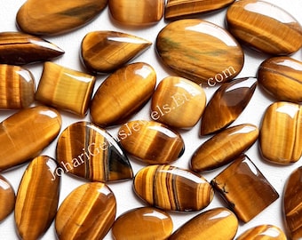 Tiger's eye Cabochon Lot, Wholesale Lot Tiger Eye Cabochon By Weight With Different Shapes And Sizes Used For Jewelry Making