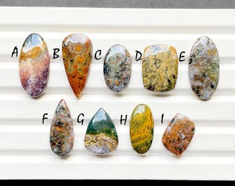 NEW Ocean Jasper Cabochon Loose Gemstone For Jewelry Making, AAA+ Natural Ocean Jasper Gemstone Cabochon For Wire Wrap - 27714-27722