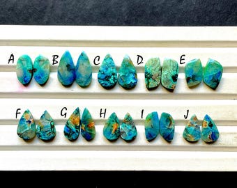 NEW Shattuckite Pair Cabochon Loose Gemstone For Jewelry Making, AAA+ Natural Shattuckite Matching Pair Cabochon For Earrings - 33272-33281