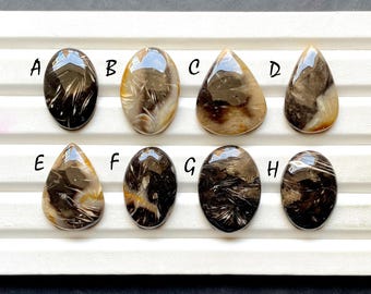 FEATHER AGATE Cabochon Loose Gemstone For Jewelry Making, AAA+ Natural Feather Agate Gemstone Cabochon For Wire Wrap  - 32657-32664