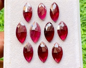 Garnet 8X16 MM Marquise Shape Rosecut With Flat Back 5 Pieces Gemstone Lot For Jewelry Making, AAA+ Natural Garnet Used For Handmade Jewelry