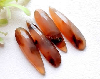 MONTANA AGATE Pear Shape Rose Cut Gemstone - 4 Pieces Lot Montana Agate 30x8mm Pear Shape Rose Cut Flat Back For Jewelry Making