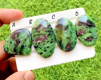 AAA+ Natural Ruby Zoisite Cabochon Gemstone For Jewelry Making, Wire Wrap