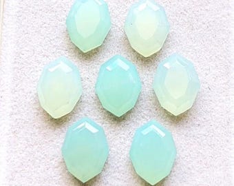 Aqua Chalcedony Fancy Cut Marquise Shape With Flat Back Gemstone 10 Pcs Lot | Size : 10x14 MM | AAA+ Natural Chalcedony For Jewelry Making