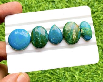 NEW Chilean Opal Cabochon Loose Gemstone 5 Pieces Lot For Jewelry Making | Size : 21-18 MM | AAA+ Natural Chilean Opal Flatback Lot  - 30274