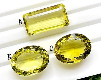 Flawless Lemon Topaz Green Gold Gemstone Faceted Loose Gemstone For Jewelry, Natural Lemon Topaz Gemstone For Handmade Jewelry - 25333-25335