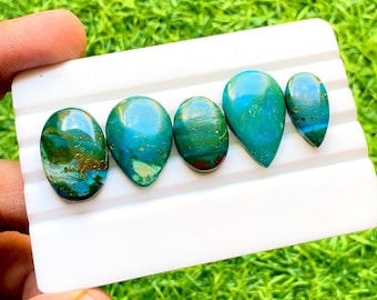 NEW Chilean Opal Cabochon Loose Gemstone 5 Pieces Lot For Jewelry Making | Size : 25-19 MM | AAA+ Natural Chilean Opal Flatback Lot  - 30277