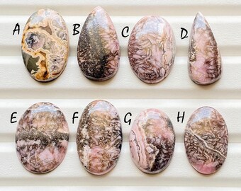 Beautiful Rare Pattern Rhodochrosite Cabochon Loose Gemstone For Jewelry Making, AAA+ Natural Rhodochrosite For Wire Wrap - 24380-24387