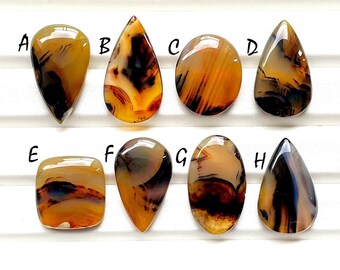NEW Yellowstone River Montana Agate Cabochon Loose Gemstone For Jewelry Making, AAA+ Montana Agate Cabochon For Wire Wrap - 25007-25014