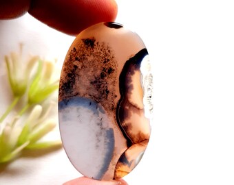 Rare Scenic Agate Cabochon Loose Gemstone For Jewelry Making  | Size: 45X26X3 | Scenic Agate For Handmade Jewelry - 16705