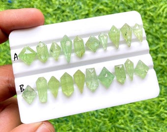 Green Kyanite Fancy Shape With Flat Back Loose Gemstone 10 Pieces Lot, AAA+ Natural Green Kyanite Lot For Jewelry Making - 26314-26315