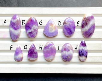 Selected Amethyst Lace Cabochon Loose Gemstone For Jewelry Making, Natural Amethyst Lace Gemstone Cabochon For Wire Wrap - 30785-30794