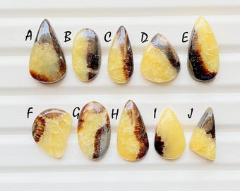 Beautiful Yellow Septarian Cabochon Loose Gemstone For Jewelry Making, AAA+ Natural Yellow Septarian Gemstone For Wire Wrap - 24820-24829