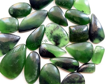 Latest Green Moss Serpentine Cabochon, Wholesale Lot Serpentine Cabochon By Weight With Different Shapes And Sizes For Jewelry Making