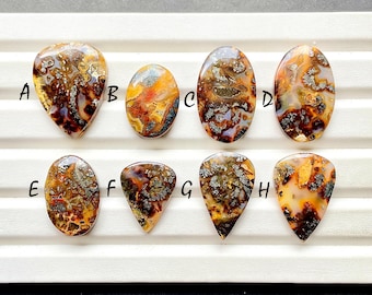 Rare Yellow Marcasite Cabochon Loose Gemstone For Jewelry Making, AAA+ Natural Yellow Marcasite Cabochon Gemstone For Wire Wrap -28120-28127