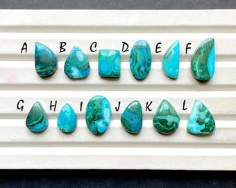 Chrysocolla Malachite Cabochon Loose Gemstone For Jewelry Making, AAA+ Natural Chrysocolla Malachite Gemstone For Wire Wrap - 32302-32313