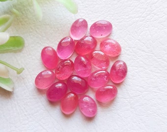 Thailand Ruby 6X4 MM Calibrated Oval Shape Cabochon 15 Pieces Gemstone Lot With Flat Back For Jewelry Making