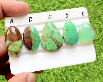 Chrysoprase Cabochon Loose Gemstone For Jewelry Making, AAA+ Natural Chrysoprase Cabochon For Handmade Jewelry And Wire Wrap - 36330-36334
