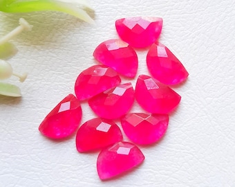 Pink Chalcedony 6X10 MM Rose Cut D Shape Gemstone 10 Pieces Lot, AAA+ Natural Pink Chalcedony With Flat Back For Jewelry Making