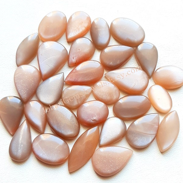 PEACH MOONSTONE Wholesale Lot Cabochon By Weight With Different Shapes And Sizes Used For Jewelry Making