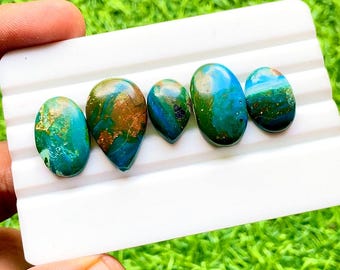 NEW Chilean Opal Cabochon Loose Gemstone 5 Pieces Lot For Jewelry Making | Size : 23-16 MM | AAA+ Natural Chilean Opal Flatback Lot  - 30278