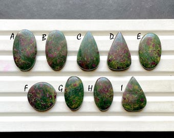 New Dark Ruby Fuchsite Cabochon Loose Gemstone For Jewelry Making, AAA+ Natural Ruby Fuchsite Gemstone Cabochon For Wire Wrap - 30841-30849