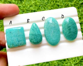 Sea Mist Amazonite Cabochon Loose Gemstone For Jewelry Making, AAA+ Natural Peruvian Amazonite Cabochon For Wire Wrap - 36844-36847
