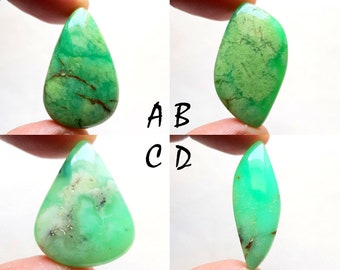 Chrysopras Cabochon Edelstein für die Schmuckherstellung, AAA + Natürlicher Chrysopras Cabochon für handgemachten Schmuck und Wire Wrap - 10899-10902