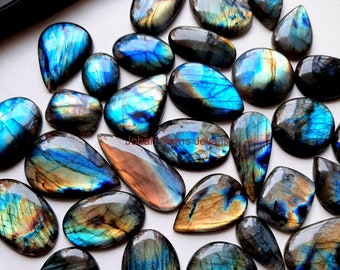 Wholesale Lot AAA+ Blue and Multi Both Fire Labradorite Cabochon Loose Gemstone For Jewelry Making