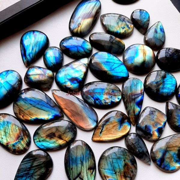 Wholesale Lot AAA+ Blue and Multi Both Fire Labradorite Cabochon Loose Gemstone For Jewelry Making