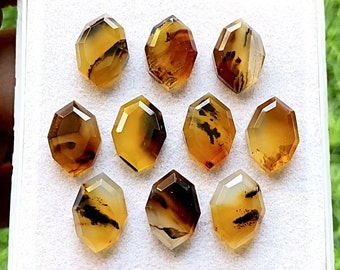Montana Agate Fancy Cut Marquise Shape With Flat Back Gemstone 10 Pieces Lot | Size : 10X14 MM | AAA+ Montana Agate Used For Jewelry Making