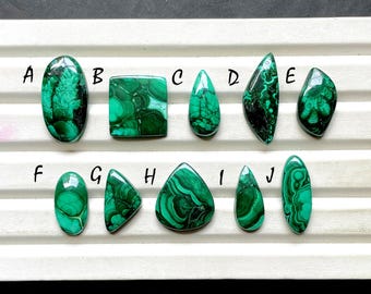 Rare FOREST MALACHITE Cabochon Loose Gemstone For Jewelry Making, AAA+ Natural Forest Malachite Cabochon Gemstone For Wire Wrap -31356-31365