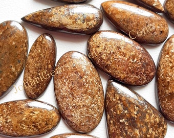 Golden Bronzite Cabochon Loose Gemstone Wholesale Lot By Weight With Different Shapes And Sizes Used For Jewelry Making, Wirewrapped Jewelry