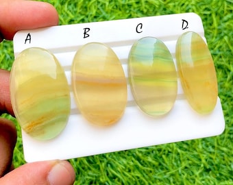 RARE MANGO Fluorite Cabochon Loose Gemstone For Handmade Jewelry, AAA+ Natural Mango Fluorite Cabochon For Wire Wrap - 35031-35034