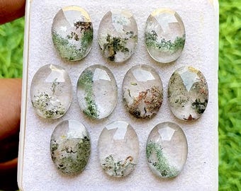 Garden Quartz 12x16 MM Oval Shape Rose Cut Loose Gemstone With Flatback 5 Pieces Lot For Jewelry Making, AAA+ Garden Quartz Used For Jewelry