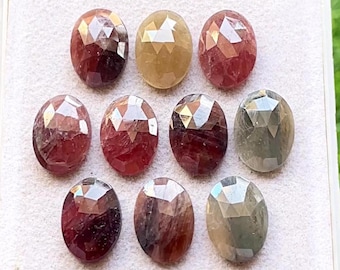 RARE Wonder Sapphire 10x14 MM Oval Shape Rose Cut Calibrated Loose Gemstone 10 Pcs Lot, Natural Sapphire Rose Cut For Jewelry Making - 18626
